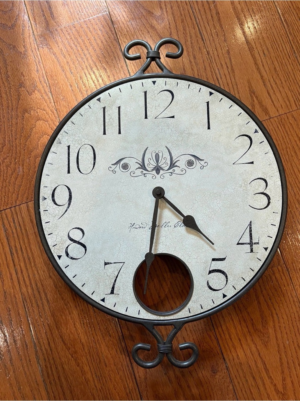 Howard Miller 625-350 Round Metal Wall Clock | Farmhouse French Country Decor